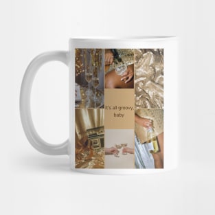 Sophisticated Gold Disco Girl Print Mug